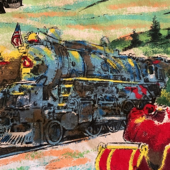 New Christmas Smoky Mountains Railroad durable artist fabric tote bag - Picture 3 of 7